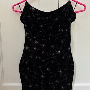 Superdown Elegant Black Starry Dress